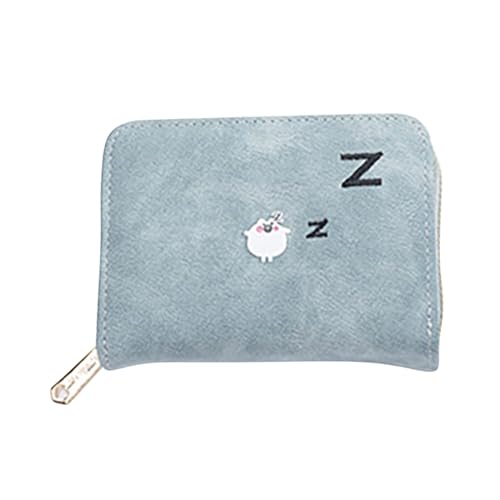 LIYJTK Frauen niedliche Multifunktionen kleine ID -Kartenmünzen Geldbörse für Mädchen tragbare Reißverschluss Brieftasche (Blau) von LIYJTK