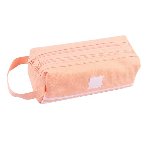 LIYJTK Große rosa Doppelstufe Griff Design Canvas Bleistift Bag Office School Reise von LIYJTK
