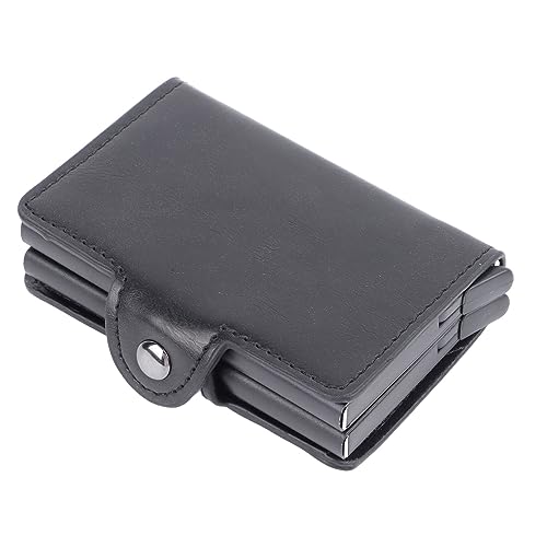 LIYJTK Kartenhalter schwarzer Großkapazität RFID Blockierende Aluminiumlegierung PU -Stand der Verschleißkarten -Brieftasche von LIYJTK
