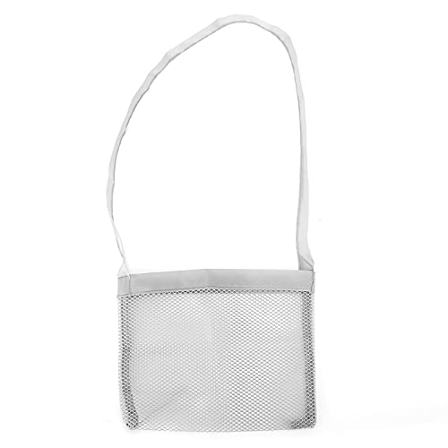 LIYJTK Mesh-Tasche tragbar faltbar Nylon Mesh Sea Shell Aufbewahrung Tasche für Kinder Strand Spielzeug Grau Moderne Einfache 9,6x7,3x0,4 Zoll Indoor Outdoor-Reisen Make-up Schlafzimmer von LIYJTK