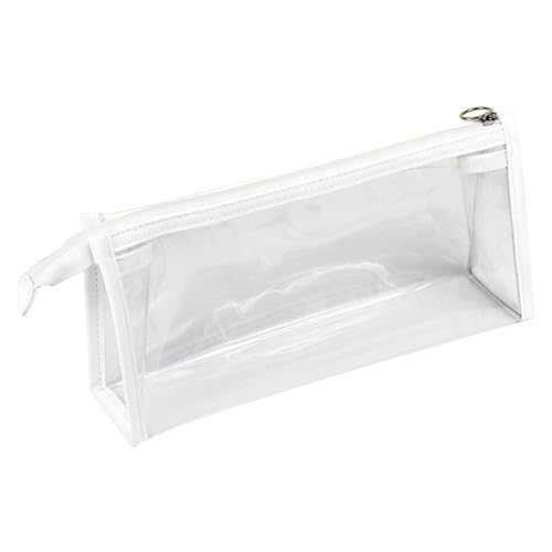 LIYJTK Transparentes Bleistift -Gehaltsorganisator mit großer Kapazität für Mädchen dreieckige Form PVC -Kosmetikbeutel (Weiß) von LIYJTK
