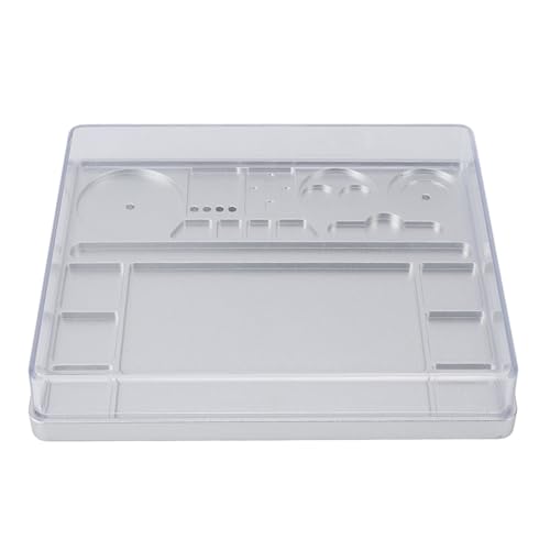 LIYJTK Uhrwerk-Reparaturbox, Aufbewahrungsfach aus Aluminiumlegierung mit Acrylabdeckung, Organizer für Schmuckteile von LIYJTK