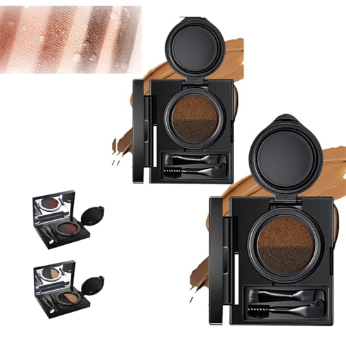 Augenbrauen und Eyeliner mit Stempel, 2 in 1 wasserfester Augenbrauenpuder-Eyeliner, zweifarbiger Air-Cushion-Augenbrauenstift mit doppelseitiger Bürste, wischfest Augenbrauen und Eyeliner mit Stempel, 2 in 1 wasserfester Augenbrauenpuder-Eyeliner, zweifarbiger Air-Cushion-Augenbrauenstift mit doppelseitiger Bürste, wischfest von LIZAOZHANG