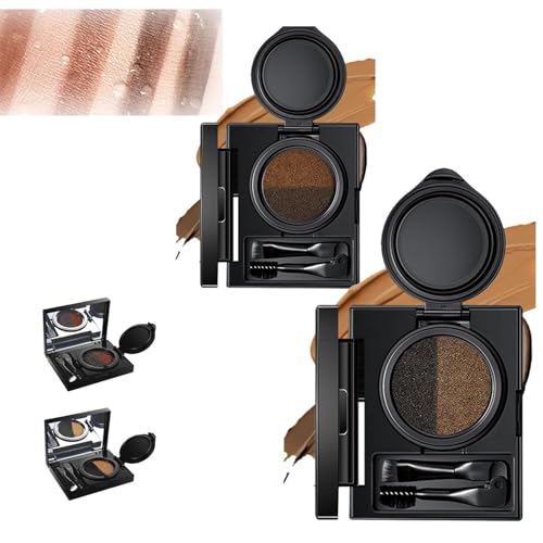 Augenbrauen und Eyeliner mit Stempel, 2 in 1 wasserfester Augenbrauenpuder-Eyeliner, zweifarbiger Air-Cushion-Augenbrauenstift mit doppelseitiger Bürste, wischfest Augenbrauen und Eyeliner mit Stempel, 2 in 1 wasserfester Augenbrauenpuder-Eyeliner, zweifarbiger Air-Cushion-Augenbrauenstift mit doppelseitiger Bürste, wischfest von LIZAOZHANG