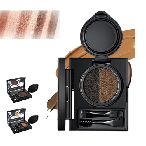 Augenbrauen und Eyeliner mit Stempel, 2 in 1 wasserfester Augenbrauenpuder-Eyeliner, zweifarbiger Air-Cushion-Augenbrauenstift mit doppelseitiger Bürste, wischfest von LIZAOZHANG