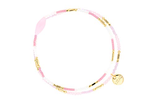 Lizas Schmuckarmband rosa Perlenarmband verschiedene Modelle (rosa hell weissgold dünn zweireihig) von Lizas