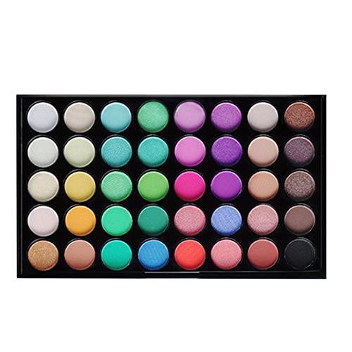 40 Farben Lidschatten-Palette mit mattem und glitzerndem Aquarell-Pigment, kosmetisches Make-up-Set. Jede Farbe der Lidschatten-Palette kann trocken oder nass aufgetragen werden (E40#2) von LIZEALUCKY