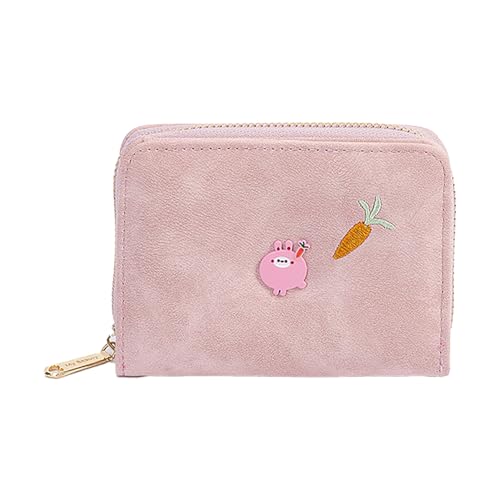 LIZEALUCKY Frauen süße multifunktionale kleine PU Lederkartenhalter Brieftasche ID Coin Geldbörse für Mädchen (Rosenate) von LIZEALUCKY