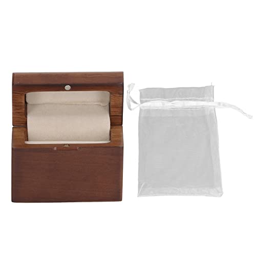 LIZEALUCKY Ringbox Inlay Fleece Walnussmaterial Matte Finish Hochzeit Schmuck Sammlung von LIZEALUCKY