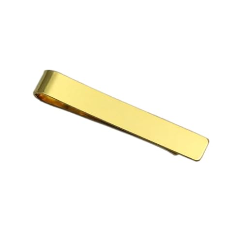 Krawattennadeln FüR Herren 2 teile/los Männer Krawatte Pin Clips Edelstahl Krawatte Clips for Männer 48x8x0,8mm Hochzeit Krawatte clips Männer Krawatte Bar Schmuck(Gold) von LIZHAYG