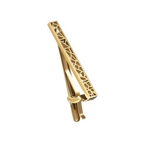 Krawattennadeln FüR Herren 2Pcs Kupfer Schwarz Gold Farbe Krawatte Clip for Männer Hochzeit Krawatte Verschluss Clip Gentleman Krawatten Bar Pin for Männer zubehör(Gold) von LIZHAYG
