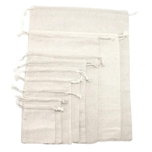 LIZHAYG Stoffbeutel Mit Kordelzug 10-50pcs Drawstring Bag Reusable Linen Gift Bags Drawstring ECO Produce Bags Cotton Bag for Wedding Christmas Dustproof Pouch (Color : 13x18cm-50pcs, Size : Size) von LIZHAYG