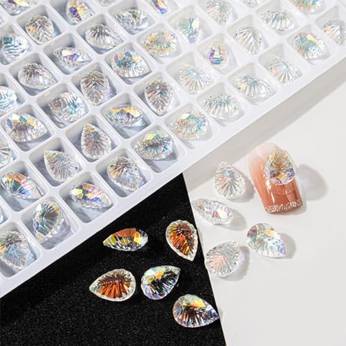 20 Stück Spitze Nagel Strasssteine Nagel Edelsteine 3D Nagel Nagelkristalle Herz Rechteckige Strasssteine Diamant Für Frauen von LIbgiubhy
