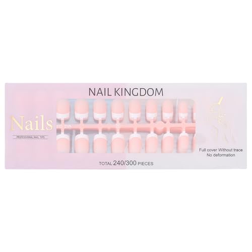 240 Stück Kurze Künstliche Nägel Mit Französischer Spitze Vollständig Abdeckende Nägel Zum Aufkleben Tragbare Nägel Zum Aufdrücken Für Frauen Und Mädchen von LIbgiubhy