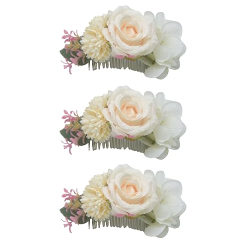 3 x Hochzeits-Braut-Kopfschmuck, Braut-Haarnadeln, künstliche Blume, Seitenkämme, Schiebe-Haarspangen, Brautjungfern, Haarspangen von LIbgiubhy
