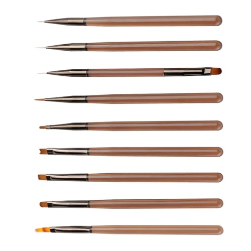 9 x Nagelkunst-Pinsel-Set, Maniküre, Zeichnen, Pinsel, Nägel, Liner, Pinsel, Nägel, Malstift für Damen von LIbgiubhy