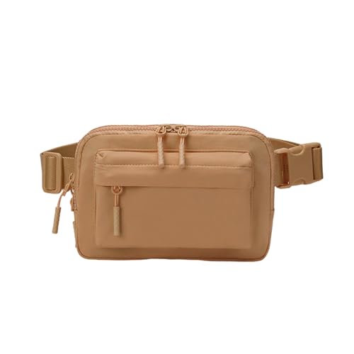 Einfarbige Umhängetasche für Damen und Herren, einfarbig, modische Brusttasche, wasserabweisend, Hüfttasche, hellbraun Einfarbige Umhängetasche für Damen und Herren, einfarbig, modische Brusttasche, wasserabweisend, Hüfttasche, hellbraun von LIbgiubhy