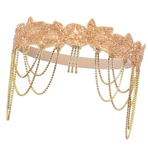 Elegantes Strass-Stirnband für Damen, 20er Jahre, Flapper-Haarband, Abendkleid, Haarband, Musikfestival, Haarreifen, Partyzubehör von LIbgiubhy