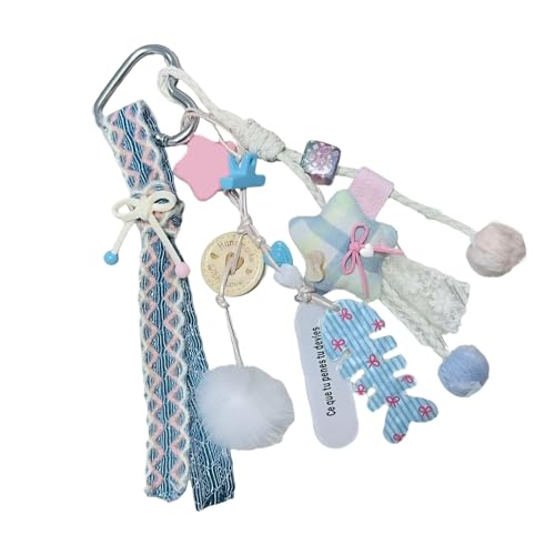 Entzückende Stern Und Kätzchen Designs Stoff Keychain Leicht Und Tragbar Ideal Für Frauen Die Schöne Stile Lieben von LIbgiubhy