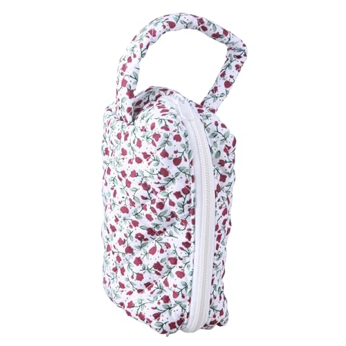 Gesteppte Make Up Beutel Mit Reißverschluss Blumenabdruck Toilitätsprotokolle Kosmetikbeutel Mode Aufbewahrungslösung Für Frauen von LIbgiubhy
