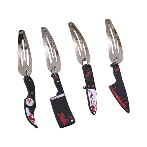 Haarspangen, blutige Haarspangen, lustige Haarspangen, Halloween-Themen-Clip, Haarschmuck für Damen, 4 Stück von LIbgiubhy