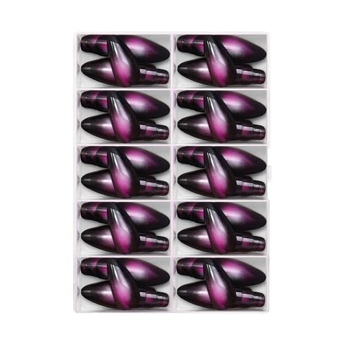 Halloween-Nägel zum Aufdrücken, tragbar, mandelförmige Nägel, Kunst, kurzes, glitzerndes Design, einfach anzukleben, Maniküre für Frauen von LIbgiubhy