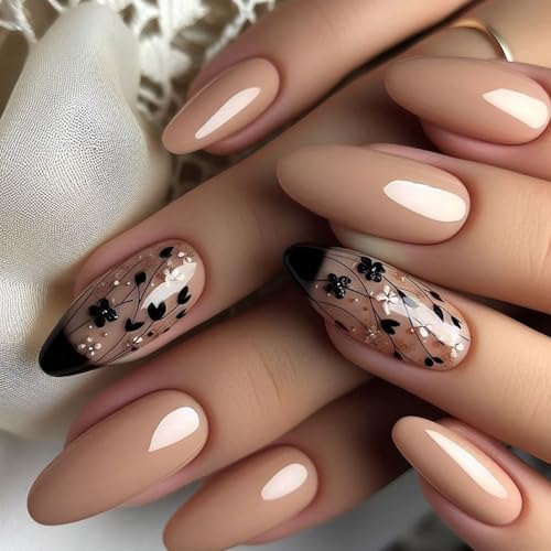 Künstliche Nägel, zum Aufkleben, für Damen und Mädchen, Mandel-Nägel, zum Aufkleben, für Damen und Mädchen von LIbgiubhy