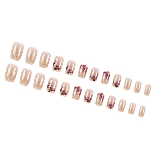 Kurze Quadratische Nägel Tipps Künstliche Nägel Kleber Auf Den Nägeln Aufklebende Nägel Aufdrückende Nägel Künstliche Falsche Nägel Für Damen Und Mädchen von LIbgiubhy