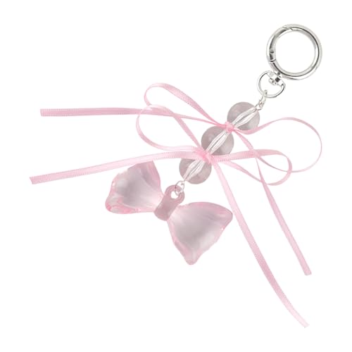 LIbgiubhy Artistics Bowknot Keychain Mit Zwei Tonen Bande Und Klaren Perlen Mit Bowknot Designs Für Trendige Frauen Verwenden von LIbgiubhy