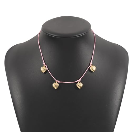 LIbgiubhy Elegante Schlüsselbeutelkette Für Frauen Mädchen Lieben Form Halskette Handgefertigtes Herz Choker Verstellbarer Schlüsselbeinkettenschmuck von LIbgiubhy