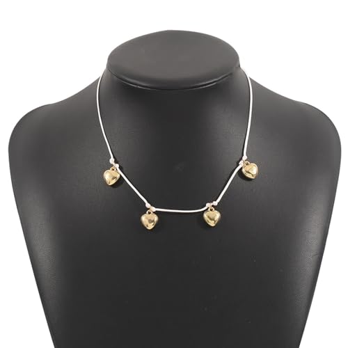 LIbgiubhy Elegante Schlüsselbeutelkette Für Frauen Mädchen Lieben Form Halskette Handgefertigtes Herz Choker Verstellbarer Schlüsselbeinkettenschmuck von LIbgiubhy