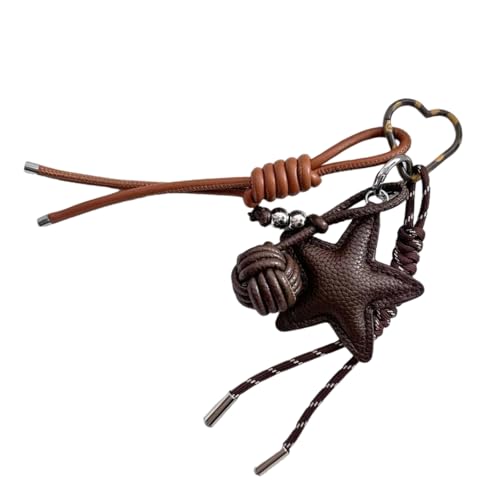 LIbgiubhy Handgefertigte Braune Khaki Leder Sternbag Origination Einzigartige Geldbeuteldekoration Verleiht Dem Alltag Einen Hauch Von Eleganzen von LIbgiubhy