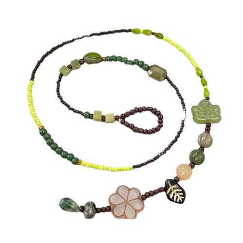 LIbgiubhy Handgefertigte Perlenkette mit Vintage-Forstthema, handgefertigtes Perlen-Accessoire, Geschenk für modische Frauen von LIbgiubhy
