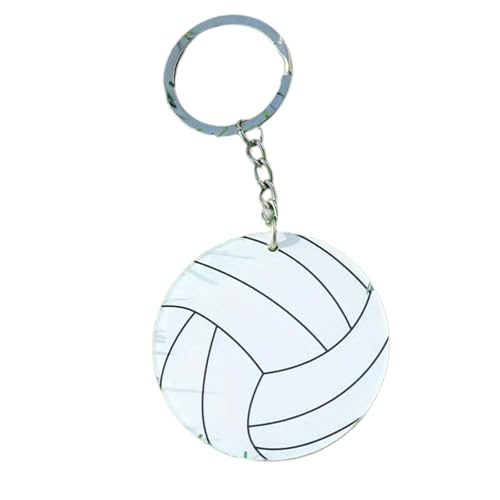 LIbgiubhy Kleine Volleyball Schlüsselanhänger Sportliche Dekorative Anhänger Key Ornament Acryl Textur Für Rucksäcke Fitnessbeutel Und Geldbörsen von LIbgiubhy