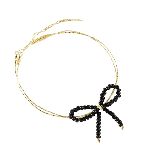 LIbgiubhy Mode Doppelringe Perlen Bowknot Armband Einstellbare Länge Kette Accessoire Für Trendige Frauen LIbgiubhy Mode Doppelringe Perlen Bowknot Armband Einstellbare Länge Kette Accessoire Für Trendige Frauen von LIbgiubhy