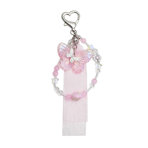LIbgiubhy Mode Metallschlüsselketten Acryl Anhänger Butterfly Keyring Accessoire Perfekt Für Damen Und Modebegeisterte von LIbgiubhy