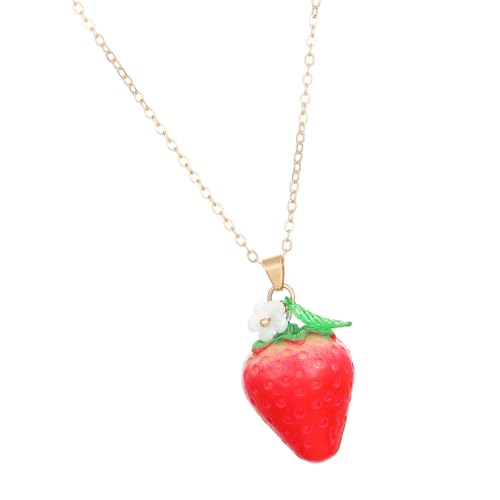 LIbgiubhy Moderne Halskette mit Obst-Anhänger, stilvolle Halskette, Erdbeere/Pfirsichhals, Schmuck, Geschenk für Frauen, die Details lieben LIbgiubhy Moderne Halskette mit Obst-Anhänger, stilvolle Halskette, Erdbeere/Pfirsichhals, Schmuck, Geschenk für Frauen, die Details lieben von LIbgiubhy