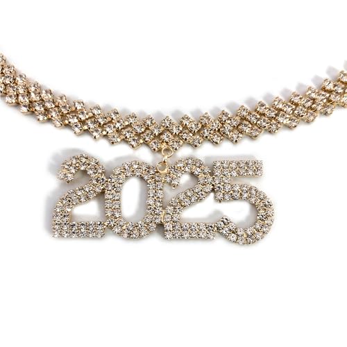 LIbgiubhy Praktische 2025er-Halskette mit Anhänger an kurzer kubanischer Kette, Schmuck-Accessoire für Frauen, die Punk-Mode lieben LIbgiubhy Praktische 2025er-Halskette mit Anhänger an kurzer kubanischer Kette, Schmuck-Accessoire für Frauen, die Punk-Mode lieben von LIbgiubhy