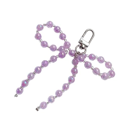 LIbgiubhy Schöne Farbenfrohe Perlen Bowknot Keychain Anhängertasche Telefon Anhänger Frauen Rucksack Handtasche Charme Schöne Dekoration von LIbgiubhy