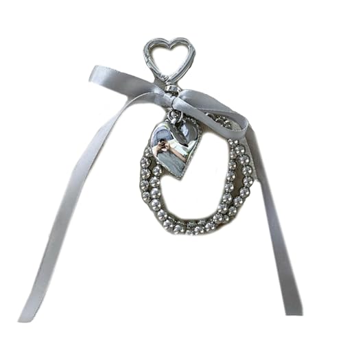 LIbgiubhy Schöne Perlen Bowknot Heart Keychain Anhängertasche Telefon Anhänger Frauen Rucksack Handtasche Charme Schöne Hänge Dekoration von LIbgiubhy