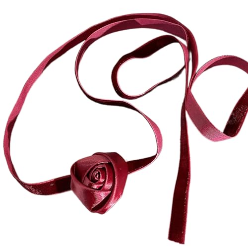 LIbgiubhy Stilvolle Rosenblüten-Halskette, Simulationsblumen-Halskette, Samt, Schlüsselbeinkette, auffälliges Choker-Accessoire LIbgiubhy Stilvolle Rosenblüten-Halskette, Simulationsblumen-Halskette, Samt, Schlüsselbeinkette, auffälliges Choker-Accessoire von LIbgiubhy