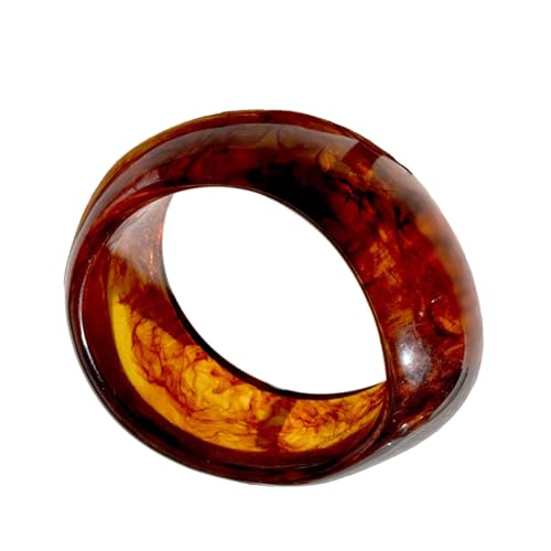LIbgiubhy Stilvoller Farbverlauf, braunes Harz für Freizeit, Büro, Party, robustes, bequemes Schmuck-Accessoire für Damen von LIbgiubhy