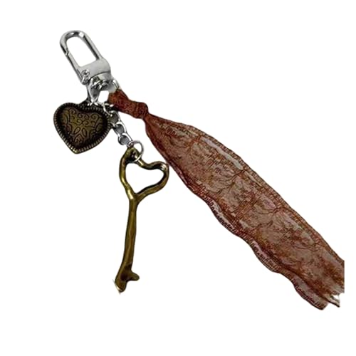 LIbgiubhy Trendy Spitze Und Liebe Herzförmige Schlüsselanhänger Mode Legierung Legierung Schlüsselbund Leichtes Bag Accessoire Für Reisen Gebrauch von LIbgiubhy