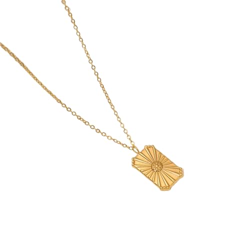 LIbgiubhy Vintage Styles Star Anhänger Halskette Mit Perlenkette 18K Gold Plattiert Edelstahl Für Trendige Frauen Casual Wear von LIbgiubhy