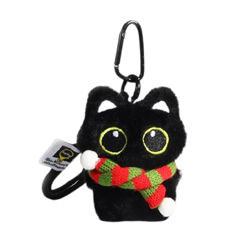 LIbgiubhy Weiche Plüschkatz Schlüsselringe Anspruchsvoller Schwarzer Katze Plüschschlüsselkette Mit Weicher Berührung Für Taschenschlüsselbaus Rucksäcke von LIbgiubhy