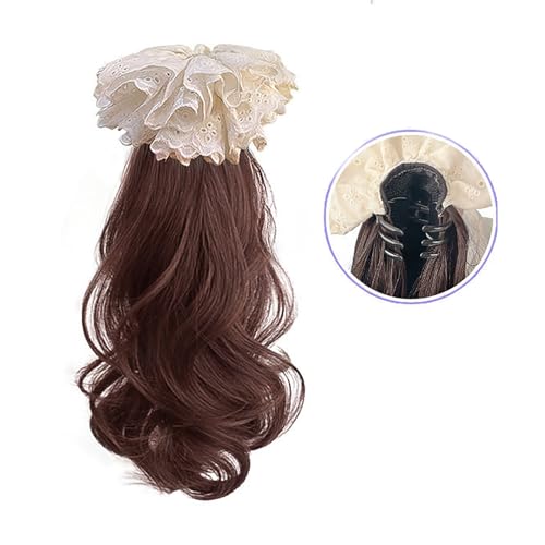 Lockiges Pferdeschwanz Haarverlängerungen Klaue Lockige Haarverlängerungen Mit Haarbindungen Mädchen Lockiges Haarstück Elegante Weiße Haarkrawatte von LIbgiubhy
