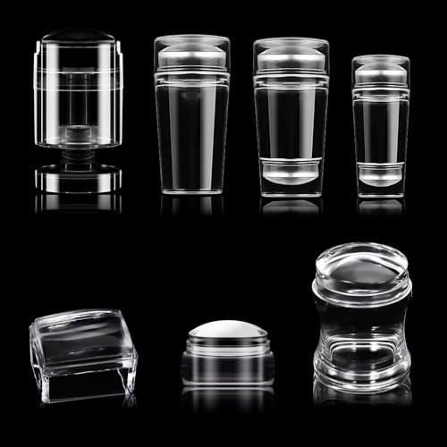 Nagel Kunst Stempel Sets Transparente Silikon Nagel Stempel Sets Gelee Stempel Mit Schabern Für French Maniküre Nageldesigns von LIbgiubhy