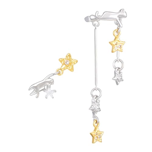 Niedliche Stern-Katzen-Ohrclip, elegante, stabile Legierungsmaterialien, ideal für süße Stile zu jedem Look von LIbgiubhy