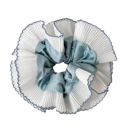 Stylisches, elastisches Haargummi mit einzigartigem doppellagigem Plissee-Haarband, große Haar-Accessoires für Frauen von LIbgiubhy