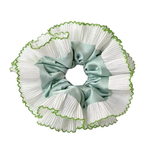 Stylisches, elastisches Haargummi mit einzigartigem doppellagigem Plissee-Haarband, große Haar-Accessoires für Frauen von LIbgiubhy
